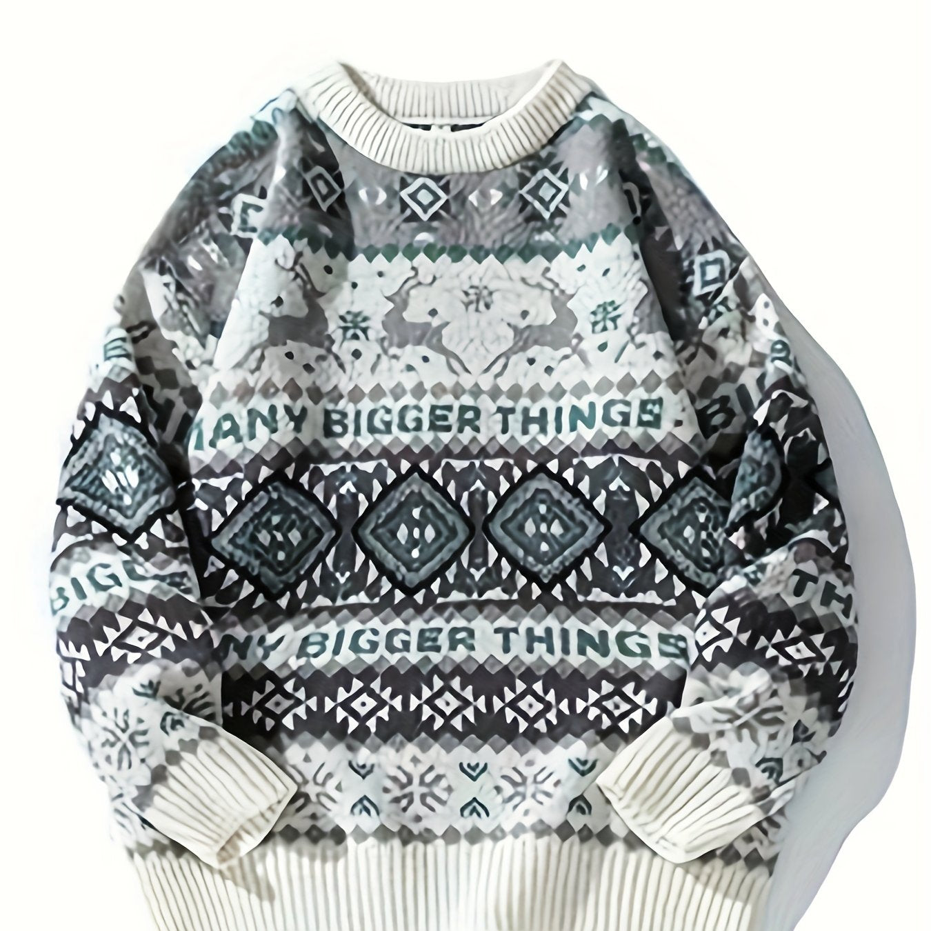 Pullover en tricot décontracté à imprimé de cerf de Noël pour homme, vêtements pour homme K-pop, automne-hiver.