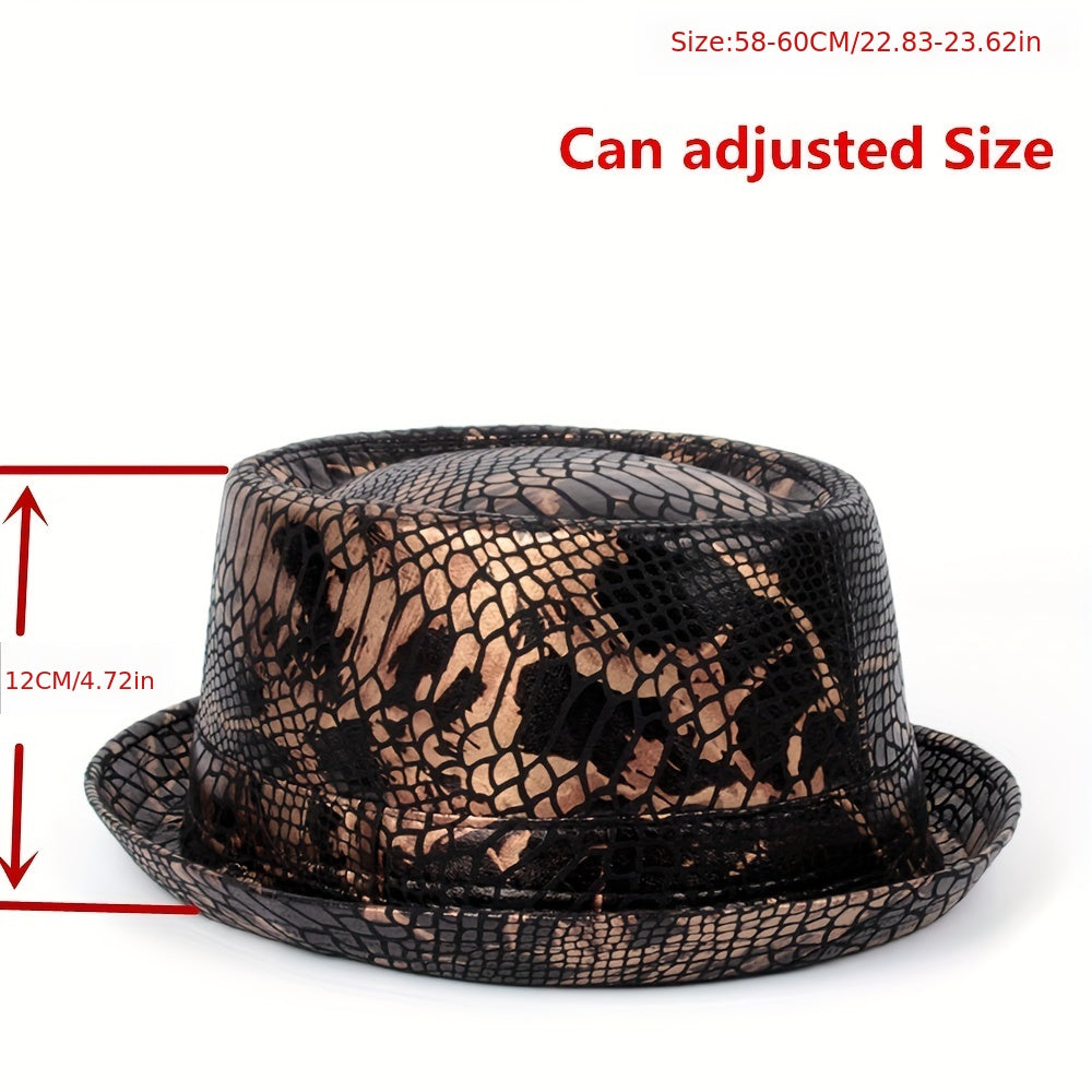 Men's Jazz Flat Leather Top Hat Street Hat