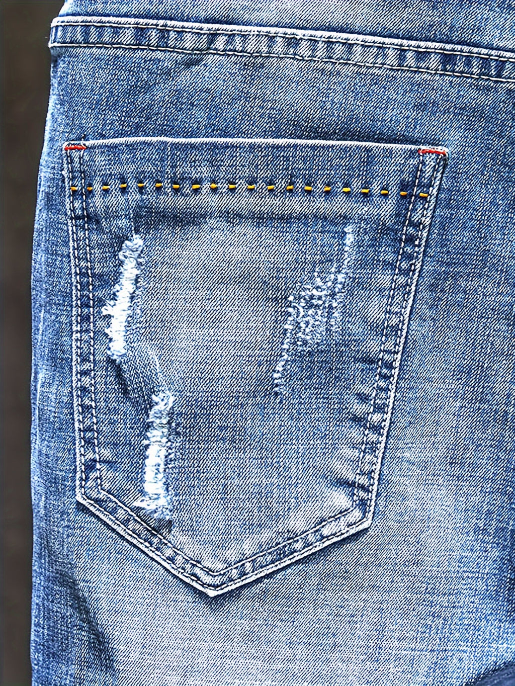 Men's Casual Regular Jeans, Street Style Chic Stretch Denim Pants