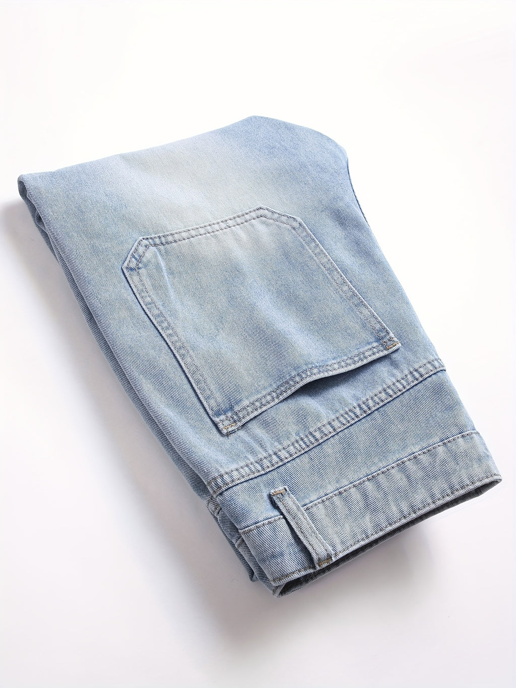 Men'S Casual Straight-Leg Jeans - Mid-Rise, Non-Stretch Denim, Machine Washable, Smooth Fabric, All-Season Comfort, Classic Blue Washed Design for Casual Attire, Comfortable Fashion, Fashionforward Jeans, Durable Fabric