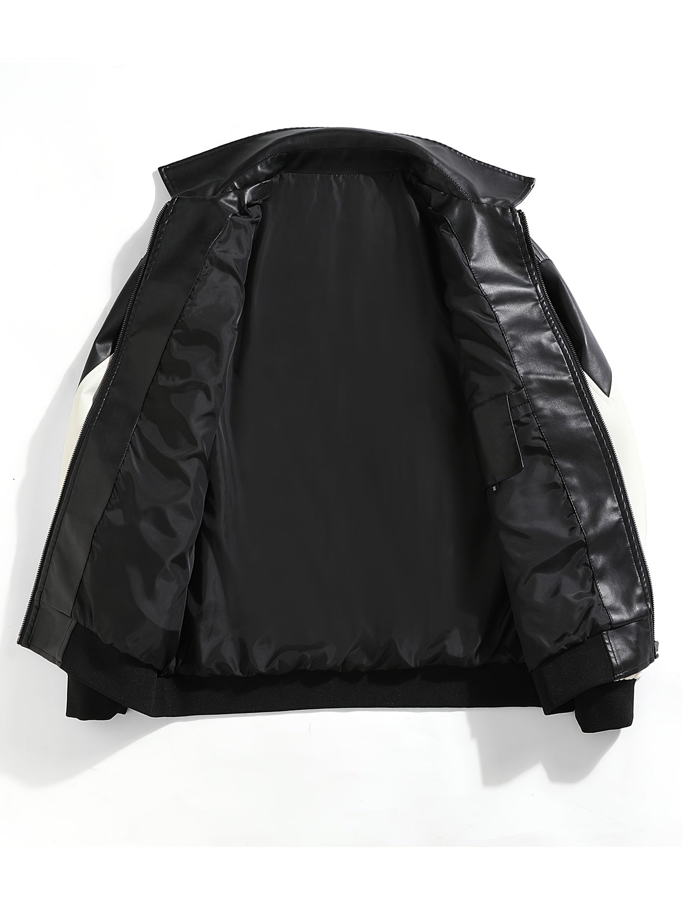 Men's Casual PU Leather Jacket, Chic Street Style Faux Leather Jacket For Fall Winter, K-pop