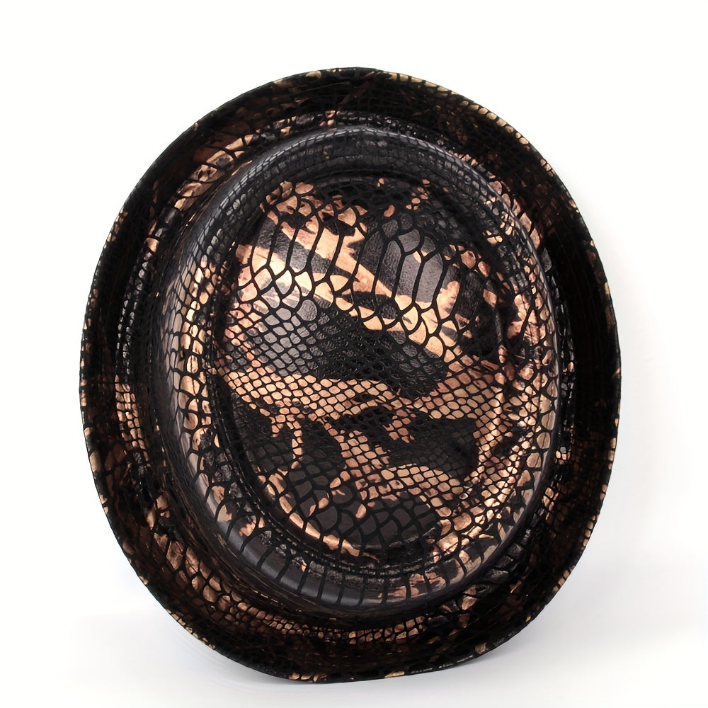 Men's Jazz Flat Leather Top Hat Street Hat