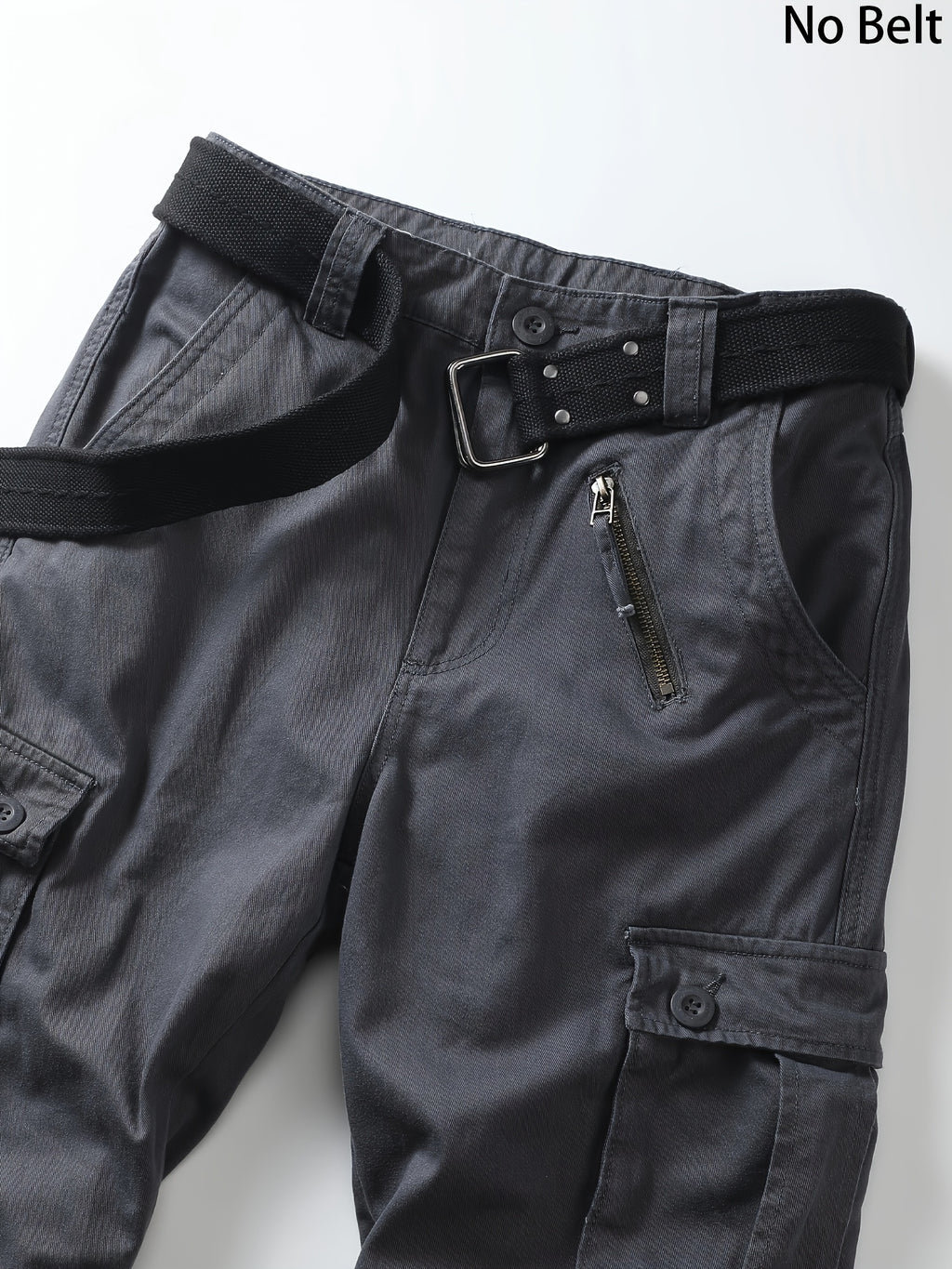 Heavyweight 100% Cotton Dark Gray Men'S Jeans with Side Pockets - Multi-Pocket Workwear, Sporty And Casual, And Versatile for Outdoor Work.