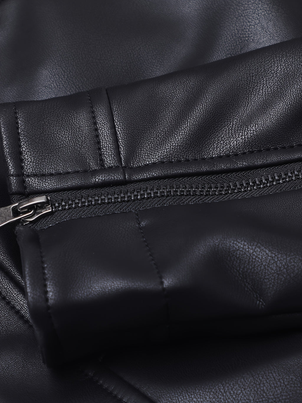 Men's PU Leather Motorcycle Jacket with Stand Collar, Multiple Pockets & Zipper Closure - Casual Workwear Style for All-Season Riding & Daily Wear, Motorcycle Riding Gear, Daily Wear Jacket, Zipper Closure Jacket, Functional Design