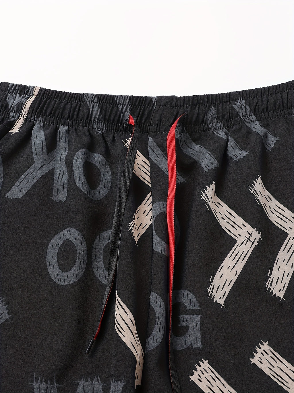 Men'S Quick-Dry Athletic Shorts - Breathable, Stretchy Polyester & Spandex Blend, Letter Print Pattern, Casual Loose Fit for Beach, Running, Cycling, Hiking, Swimming | Woven Fabric, 115g\u002Fm², Spring\u002FSummer\u002FFall