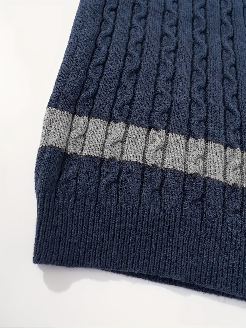 Pull Homme à Mailles Contrastées et Blocs de Couleurs - Col Rond Doux, Manches Longues pour Toutes Saisons, Lavable en Machine, Coupe Classique pour Tenue Décontractée & Soirée