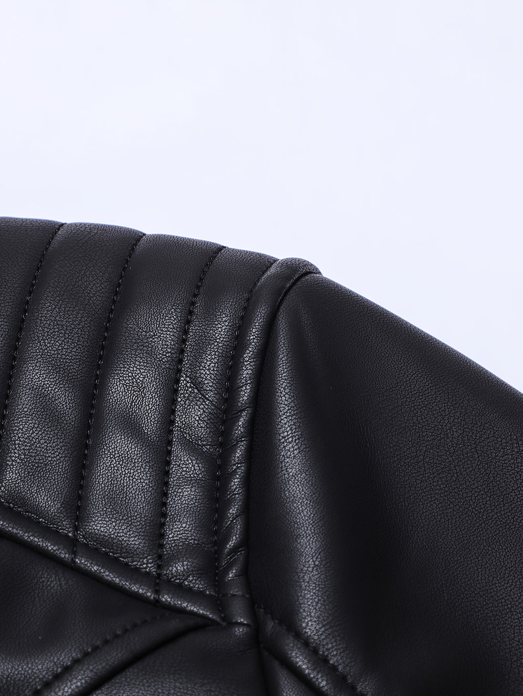 Men's PU Leather Motorcycle Jacket with Stand Collar, Multiple Pockets & Zipper Closure - Casual Workwear Style for All-Season Riding & Daily Wear, Motorcycle Riding Gear, Daily Wear Jacket, Zipper Closure Jacket, Functional Design