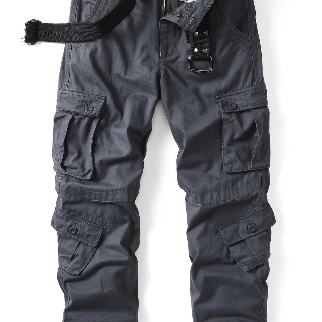 Heavyweight 100% Cotton Dark Gray Men'S Jeans with Side Pockets - Multi-Pocket Workwear, Sporty And Casual, And Versatile for Outdoor Work.