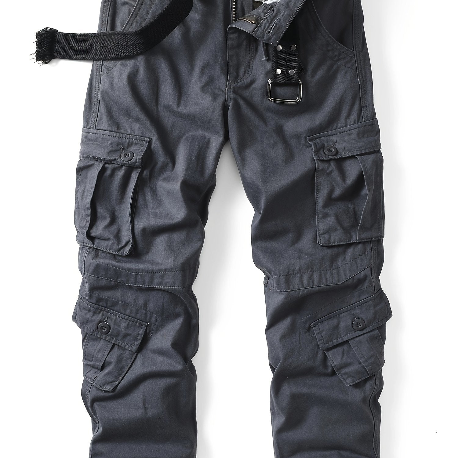 Heavyweight 100% Cotton Dark Gray Men'S Jeans with Side Pockets - Multi-Pocket Workwear, Sporty And Casual, And Versatile for Outdoor Work.