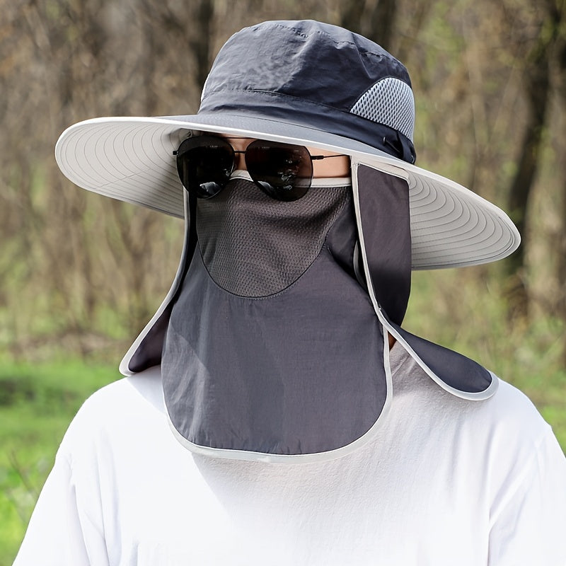 1pc Men'S Oversized Bucket Hat with Sun Protection, Wide Brim, Breathable Polyamide Fabric, Ideal for Summer Outdoor Activities - Fishing, Hiking, and Sports, Outdoor Gear | Stylish Headgear | Comfortable Fit