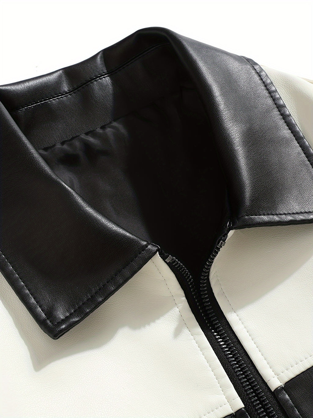 Men's Casual PU Leather Jacket, Chic Street Style Faux Leather Jacket For Fall Winter, K-pop