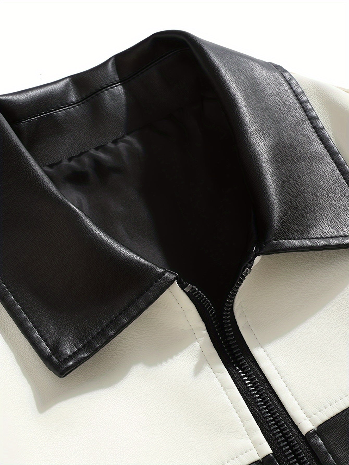 Men's Casual PU Leather Jacket, Chic Street Style Faux Leather Jacket For Fall Winter, K-pop