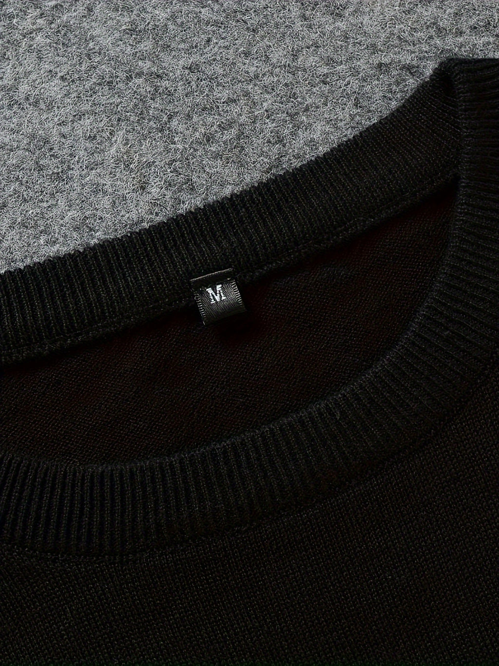 Pullover tricoté en coton 100 % pour homme, col rond ajusté à manches longues décontracté pour l'automne et l'hiver