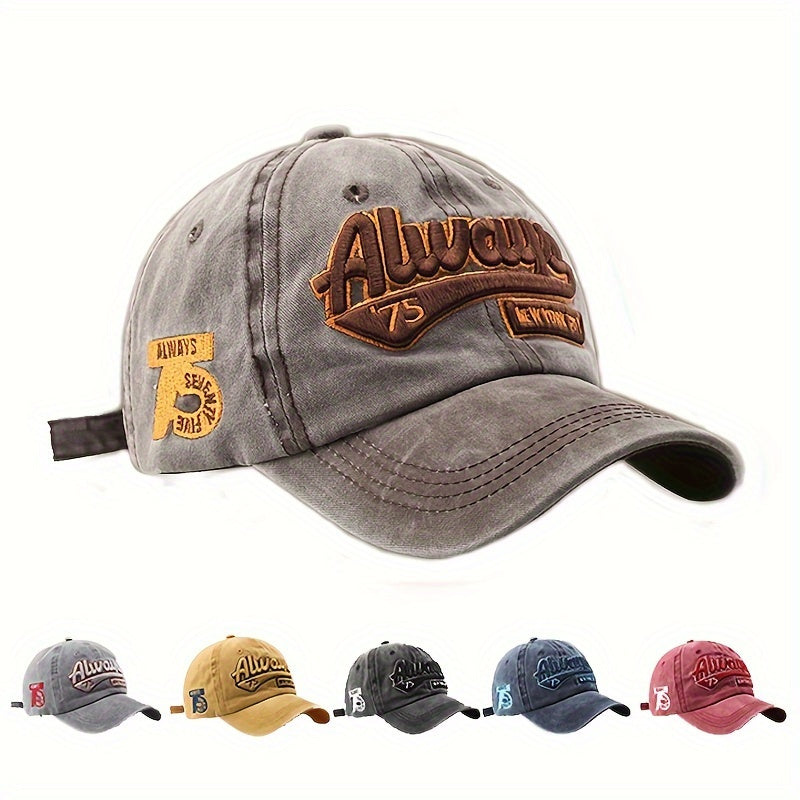 Set of 6 Trendy Embroidered Caps - Lightweight, Uv-Resistant, Sweat-Absorbing, Adjustable, Gender-Neutral Outdoor Hat for Hiking, Traveling, Sports, And Daily Use - Ideal for Both Men And Women